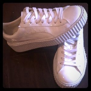FENTY Puma Sneakers in White Patent Leather